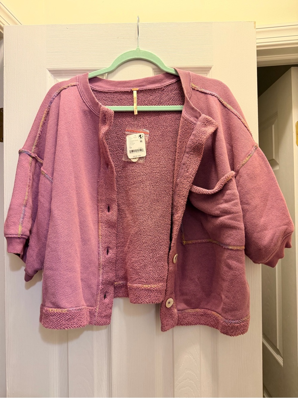 Free people Matilda button front Lavender Button-Front sweatshirt